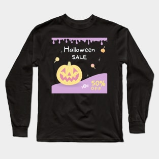 Halloween Scary Evil Pumpkin Funny Pumpkin Head sale Long Sleeve T-Shirt